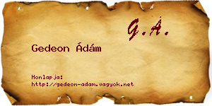 Gedeon Ádám névjegykártya
